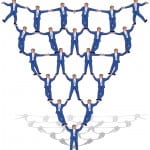 Upside down pyramid of businessmen